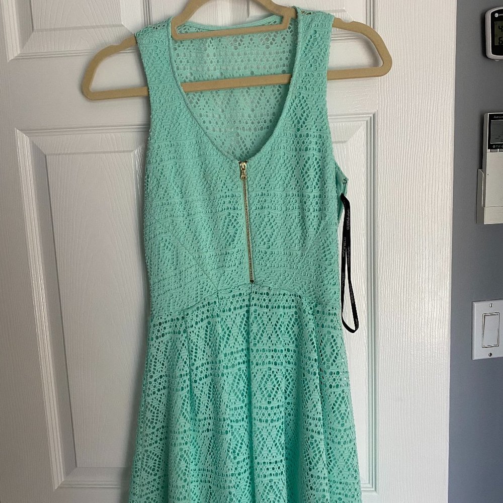 Guess Teal Lace Dress with Zipper